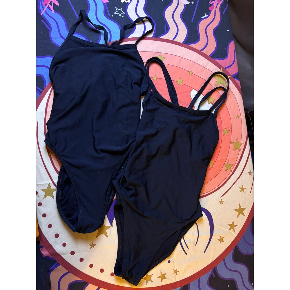 Jolyn Jackson II Murray Black Tie Back Training Swimsuit One Piece Size 28